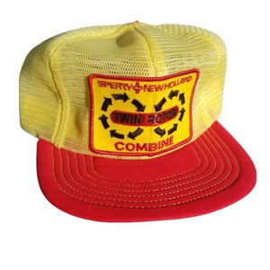 Vintage 70s Sperry New Holland Twin Rotor Combine Big Patch Snapback Hat Cap USA
